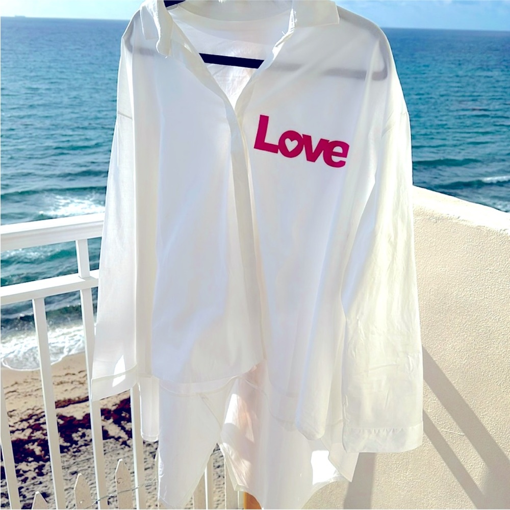Sweetheart LOVE WHITE LONG SLEEVE SHIRT - Picture 3 of 8
